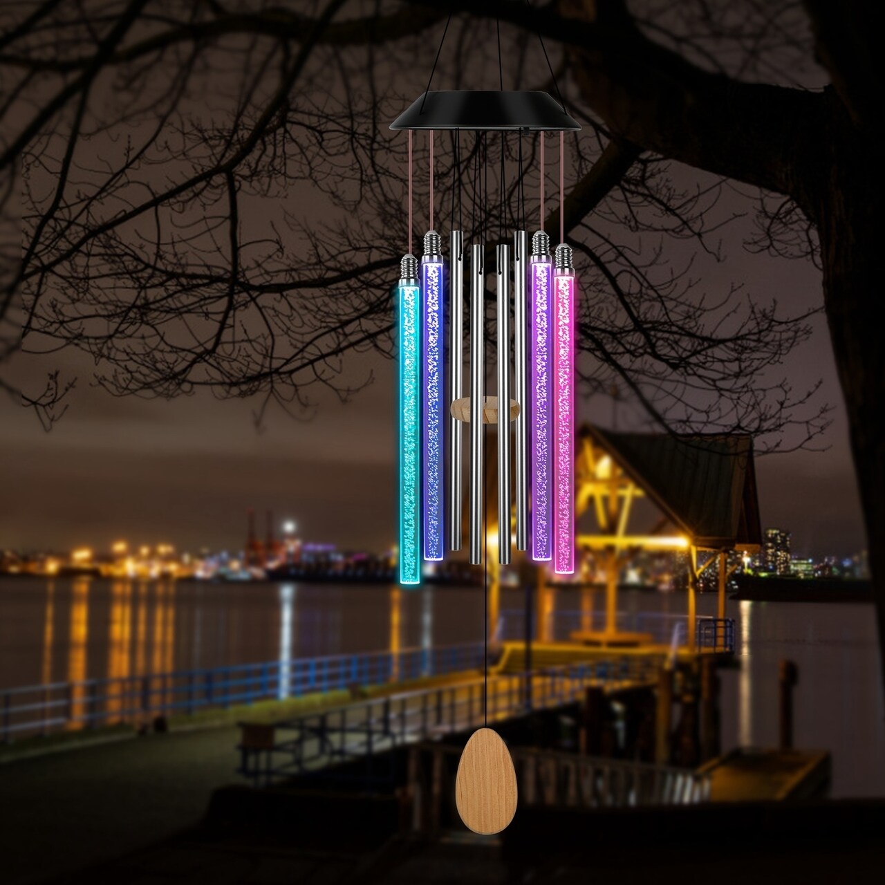 Solar Wind Chime Lights Color Changing Waterproof Decorative Garden 7 Colors